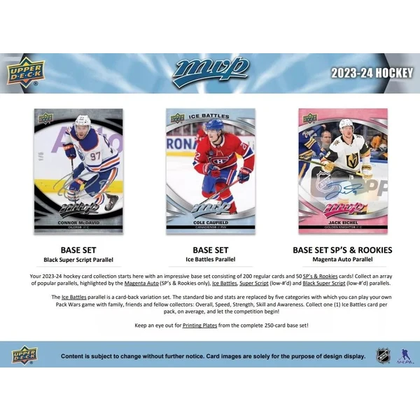Hokejové karty Upper Deck - 23-24 UD MVP Hockey Hobby Balíček - Hokejové karty - Obrázok Y6CR100501