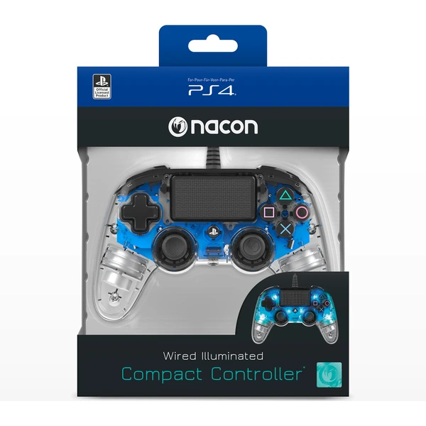 PS4 HW Gamepad Nacon Compact Controller Clear Blue - Herné ovládače - Obrázok Y7OH100201