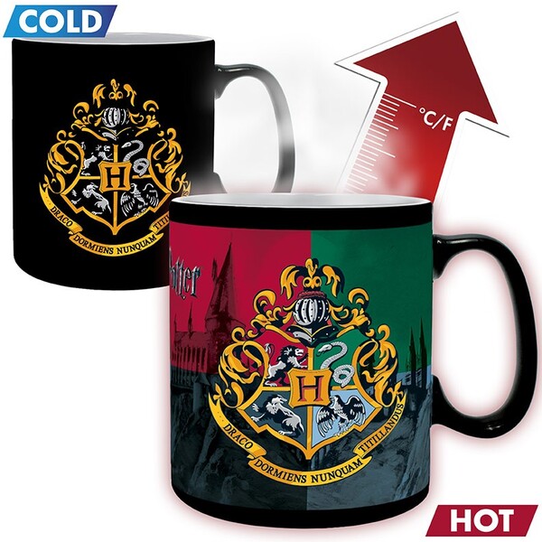 E-shop Hrnček Harry Potter - Hogwarts Crest 320 ml (meniaci sa motív)