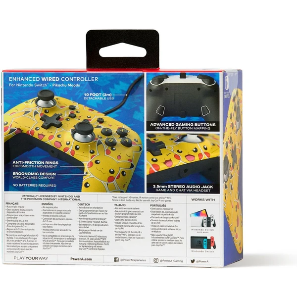 PowerA Enhanced Wired Controller pre Nintendo Switch – Pikachu Moods - Herné ovládače - Obrázok YUVM300401