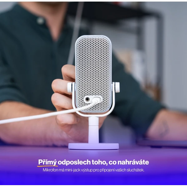 Endorfy Solum Voice S Onyx streamovací mikrofón biely - Mikrofóny - Obrázok Z25B000J01