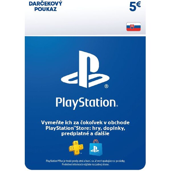 E-shop PlayStation Store - Darčeková karta 5 €