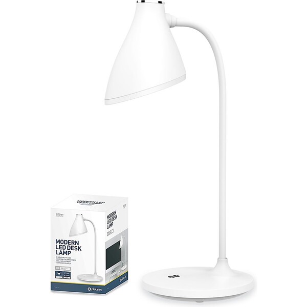 E-shop Platinet PDL6730 LED stolná lampa 5W USB nabíjacia biela