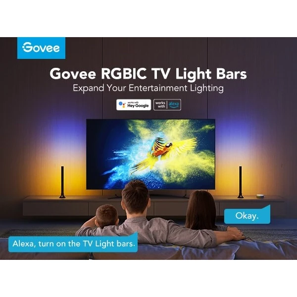 Govee Smart LED RGBIC panel 38cm pre TV 43-75", 2ks - Inteligentné osvetlenie - Obrázok aebe7f7bfb8346639d631b1b74c8ed53