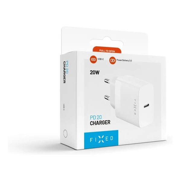 FIXED nabíjačka s USB-C výstupom a podporou PD 20W biela - Nabíjačky - Obrázok becb50242f53461c89fbe2dae2324ee9