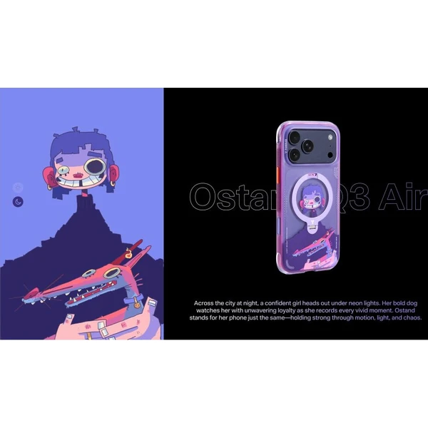 Torras Ostand Q3 Air Gawx Limited MagSafe kryt iPhone 17 Pro Max Neon night muse - Puzdra - Obrázok d_a2ebbfa6ecf942eebab8af7690e5403b