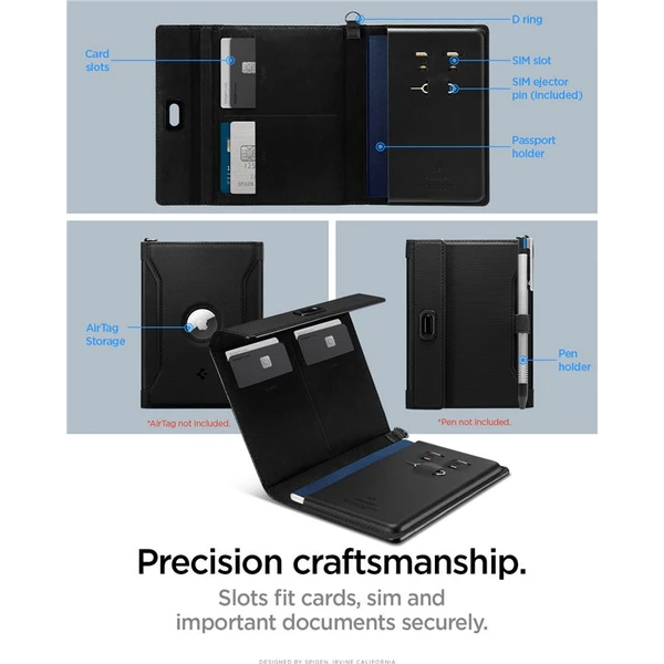 Spigen Universal AirTag Passport Holder puzdro na cestovný pas čierne - Puzdra - Obrázok ffc7e9f37f2e420286c9eea72bb9f916